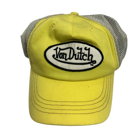 Vintage Y2K Von Dutch Yellow Trucker Hat - Picture 1 of 5